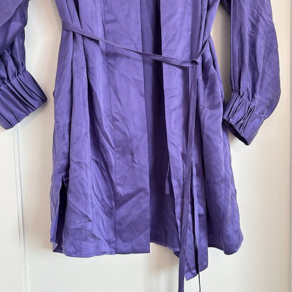 Lunya Washable Silk Robe SZ XS/S Purple Hypoallergenic Removable Belt - Picture 4 of 8